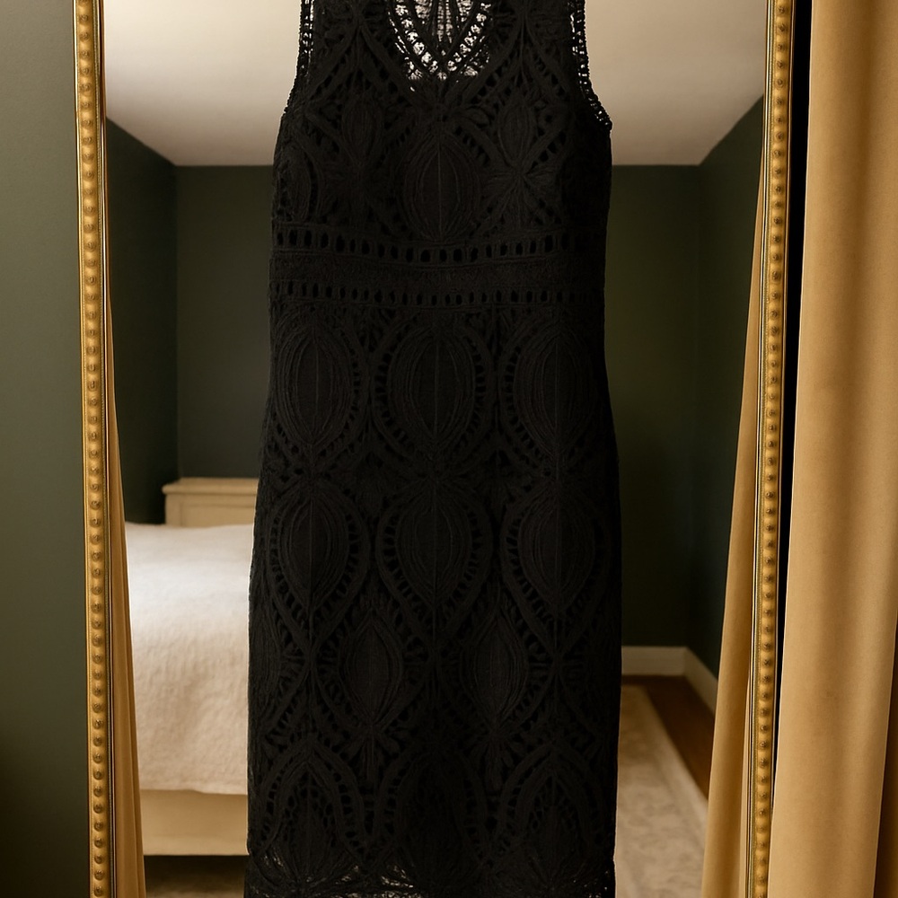 ✨ Free People x Saylor “Siren” Lace Dress – Black, Size Large, EUC